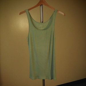 J.CREW FAVORITE TANK featherweight finely ribbed cotton  Size XL Light Green